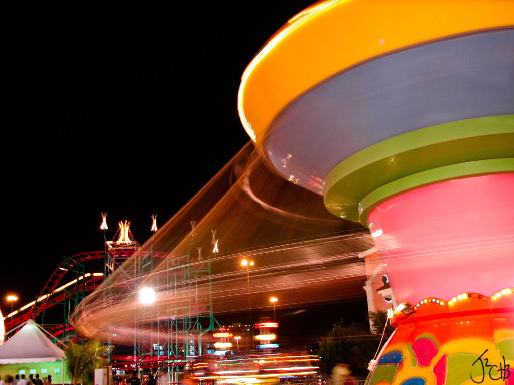 L'attraction Spin and go dans le parc d'attractions Plaza Mayor